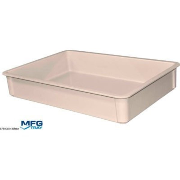 Mfg Tray Molded Fiberglass Toteline Stacking Tote 875008 - 25-3/4"L x 17-3/4"W x 4-1/2"H, White 8750085269